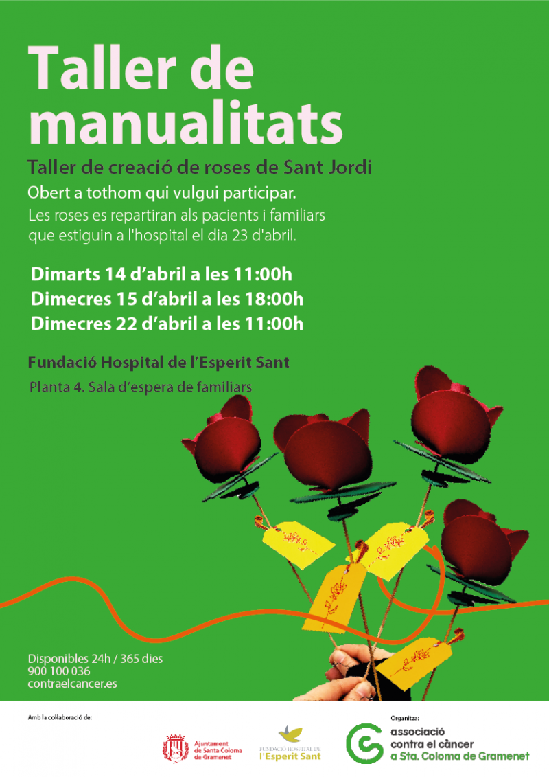 Els voluntaris de la FHES organitzen un taller per fer roses manuals per celebrar Sant Jordi